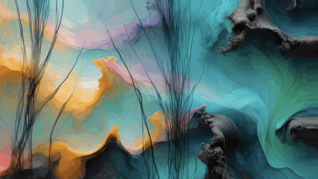 Swirling celestial patterns and lunar light creating a galaxy in a sacred psychedelic video.